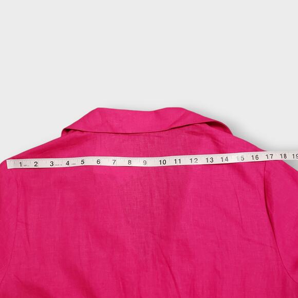 NWT Mango MNG Linen Blend Wrap Maxi Dress Hot Pink Sz 8 Coastal Vacay Casual - Picture 13 of 14